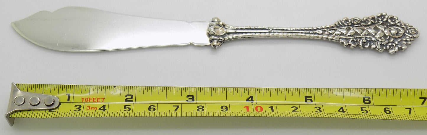 Vintage Italian Handmade Genuine Silver .800 Daisy Flower Design Butter Knife