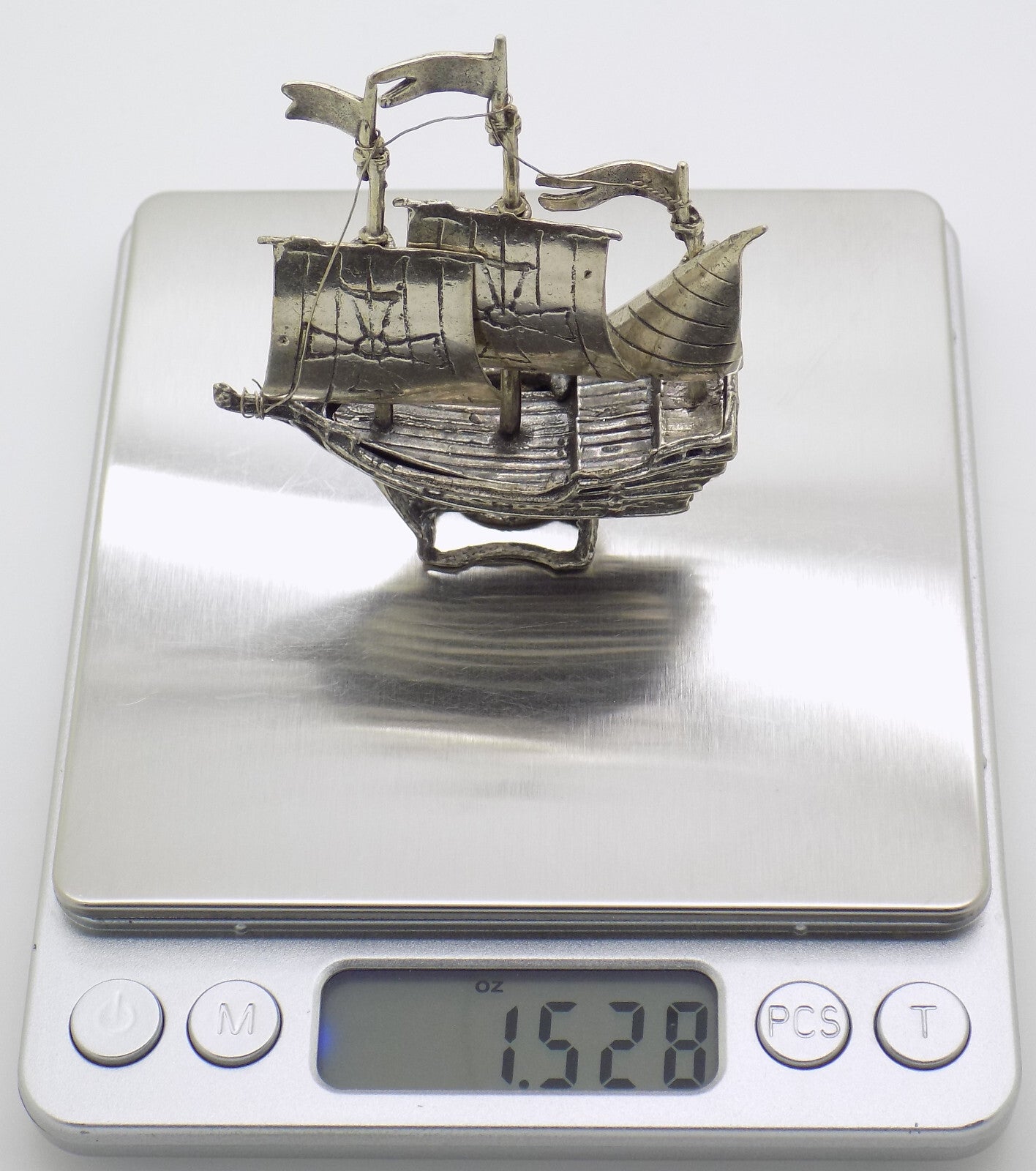 Vintage Italian Handmade Genuine Silver Galleon Ship 800 LARGE Detailed Figurine