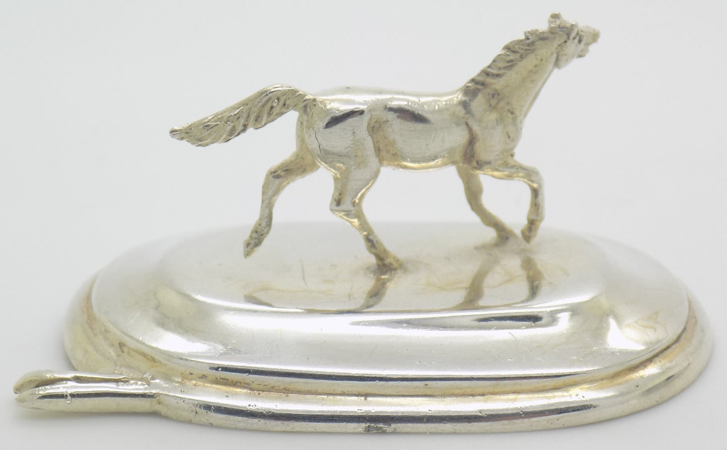 Vintage Italian Handmade Genuine Silver Horse Place Card Holder Florence Tuscany