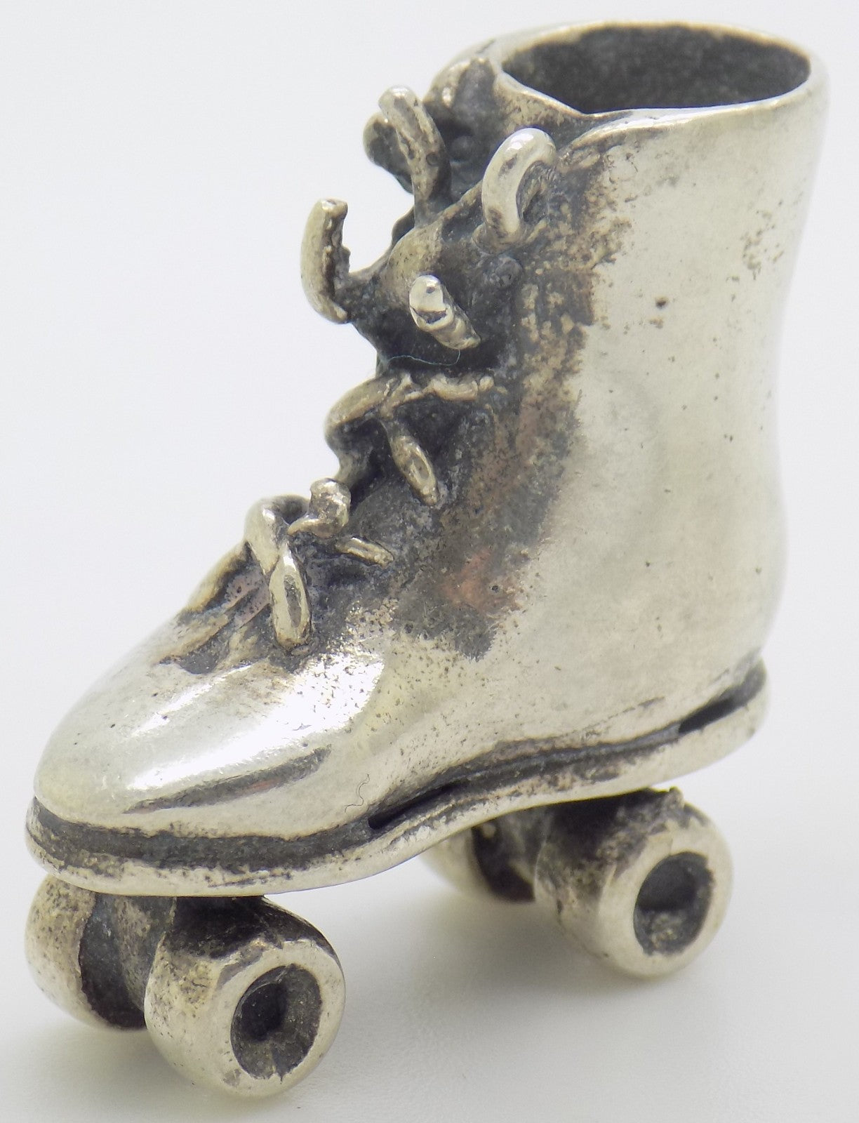Vintage Italian 800 Silver Roller Skate Dollhouse Miniature Figurine Rare 1970s