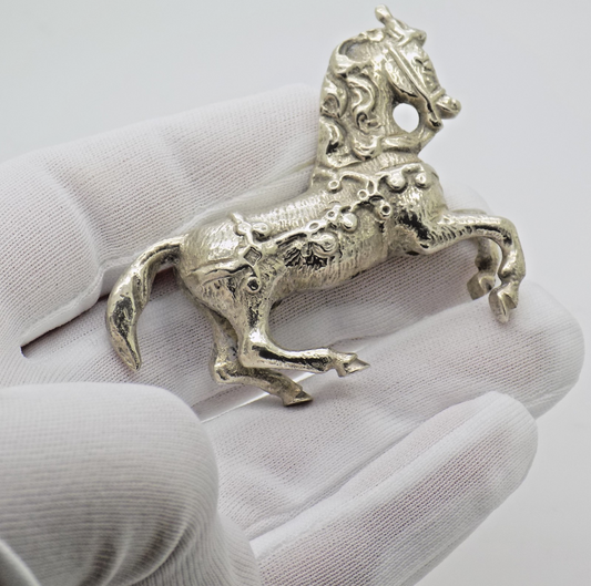 Antique Handmade Genuine Silver Horse Figurine Silver Rare Collectible