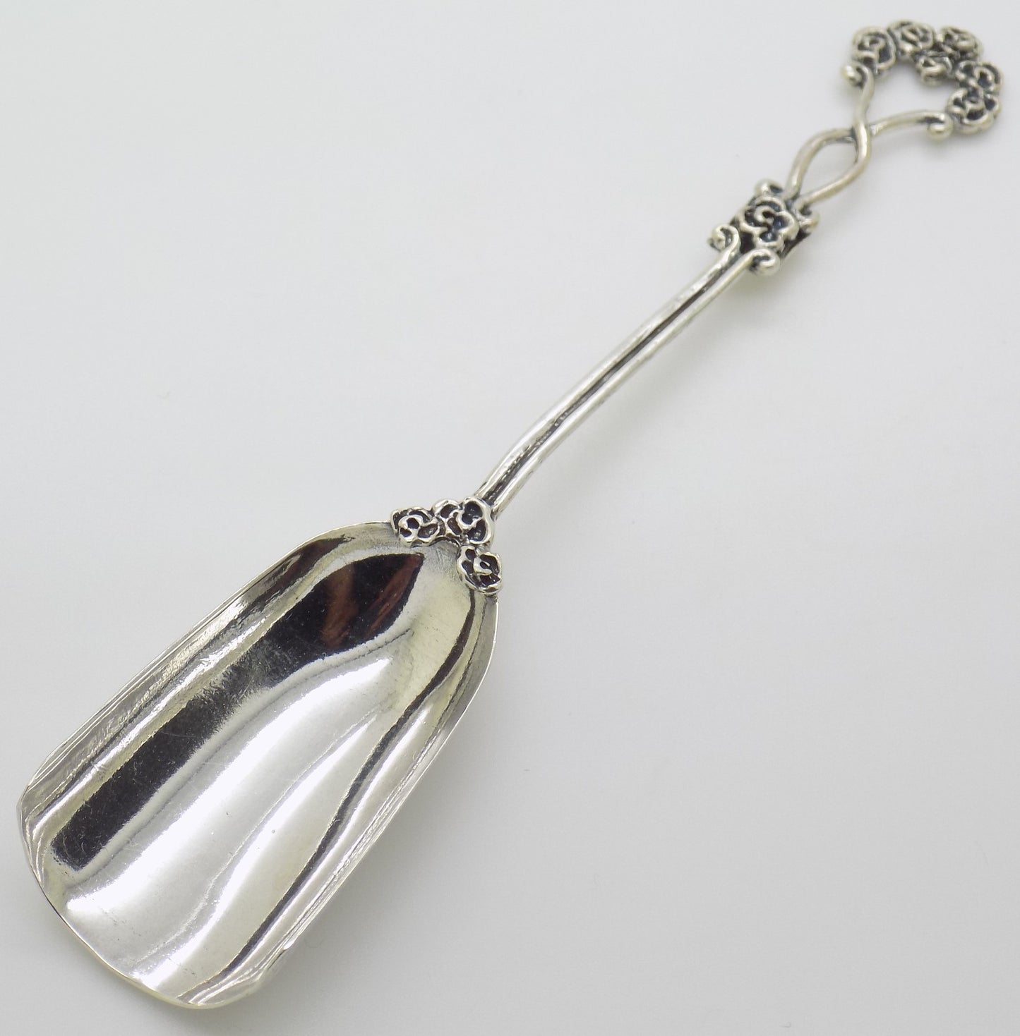 Vintage Italian Silver 800 Sugar Spoon Flower Design Gemini Arezzo Tuscany