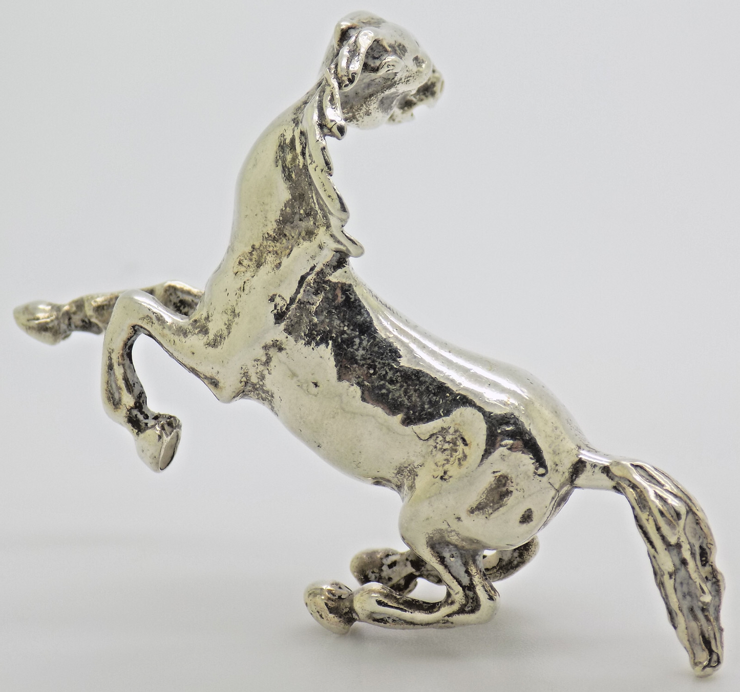 Vintage Italian Handmade Genuine Silver .800 Rearing Rampant Horse Figurine