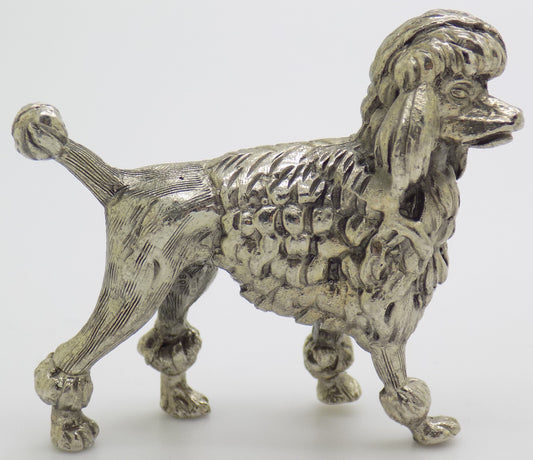Vintage Italian Handmade Genuine Silver .800 RARE Poodle Dog Heavy Figurine