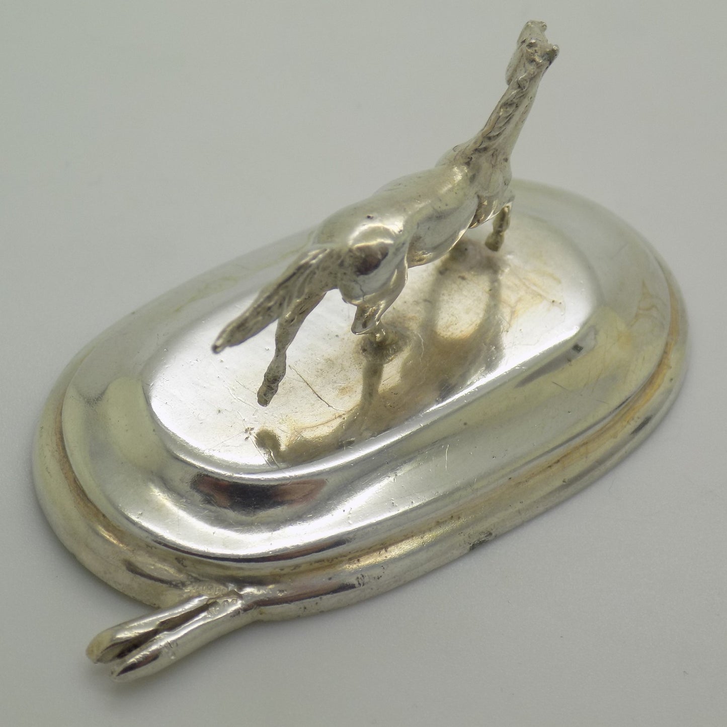 Vintage Italian Handmade Genuine Silver Horse Place Card Holder Florence Tuscany