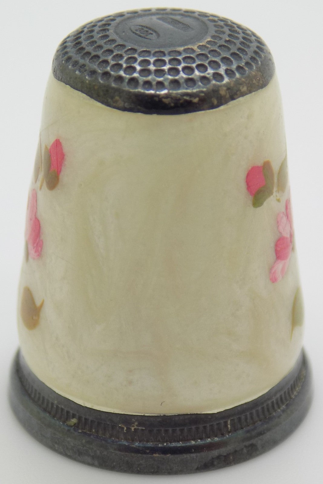 Vintage Italian Handmade Genuine Silver Hand Enameled Thimble Florence Tuscany