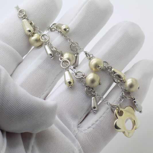 Vintage Italian Genuine Solid Sterling Silver 925 Charm Bracelet 8 inch Usable