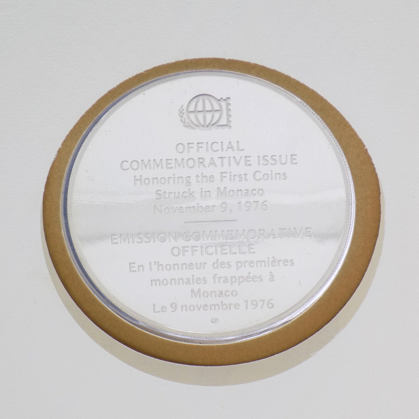 1976 Int'l Society of Postmasters The First coins Struck in Monaco Silver Medal