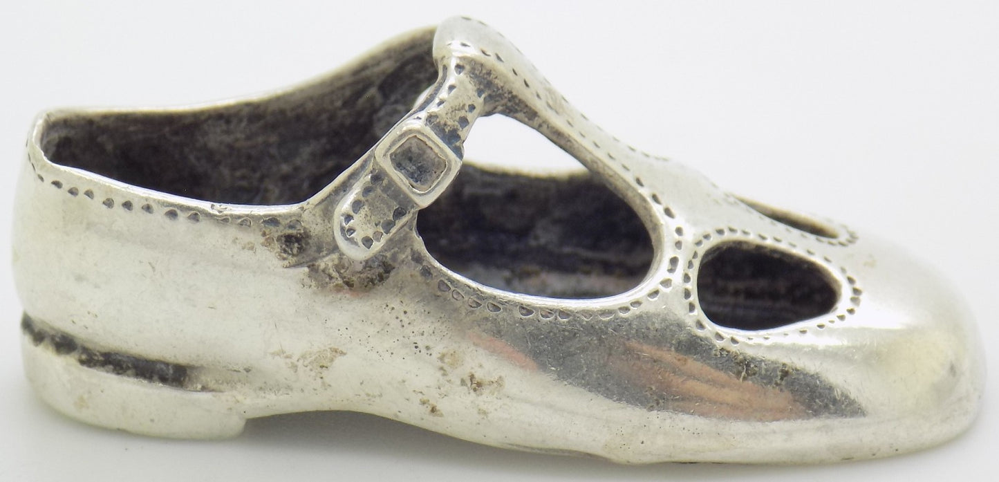 Vintage Italian Sterling Silver Old Times Child Shoe Miniature Handmade 925 Gift