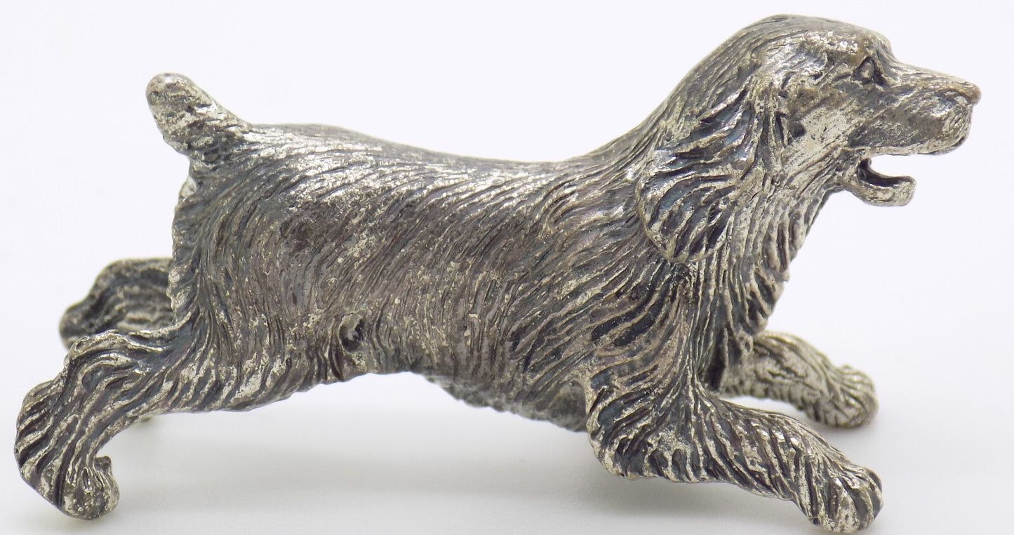 Vintage Italian Handmade Genuine Silver 800 RARE Barking Dog Figurine Miniature