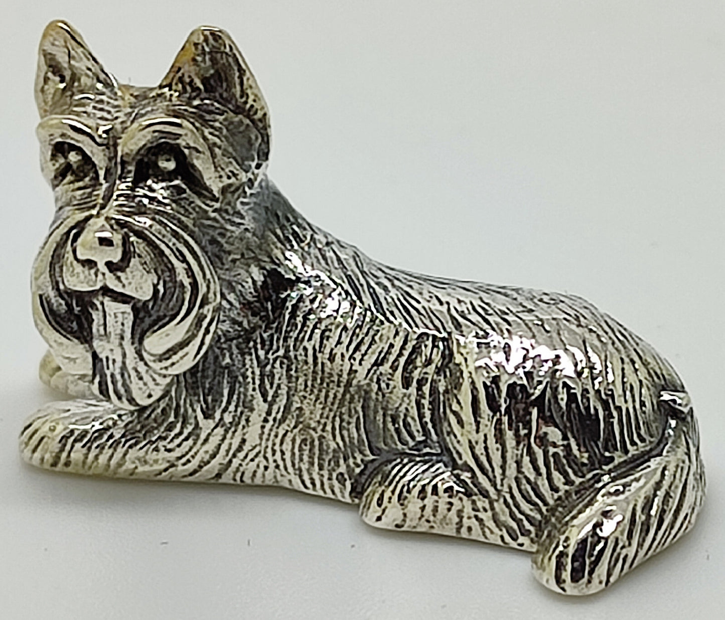 Sterling Silver 925 Victoria Era Style Scottish Terrier Dog Figurine w/t Box