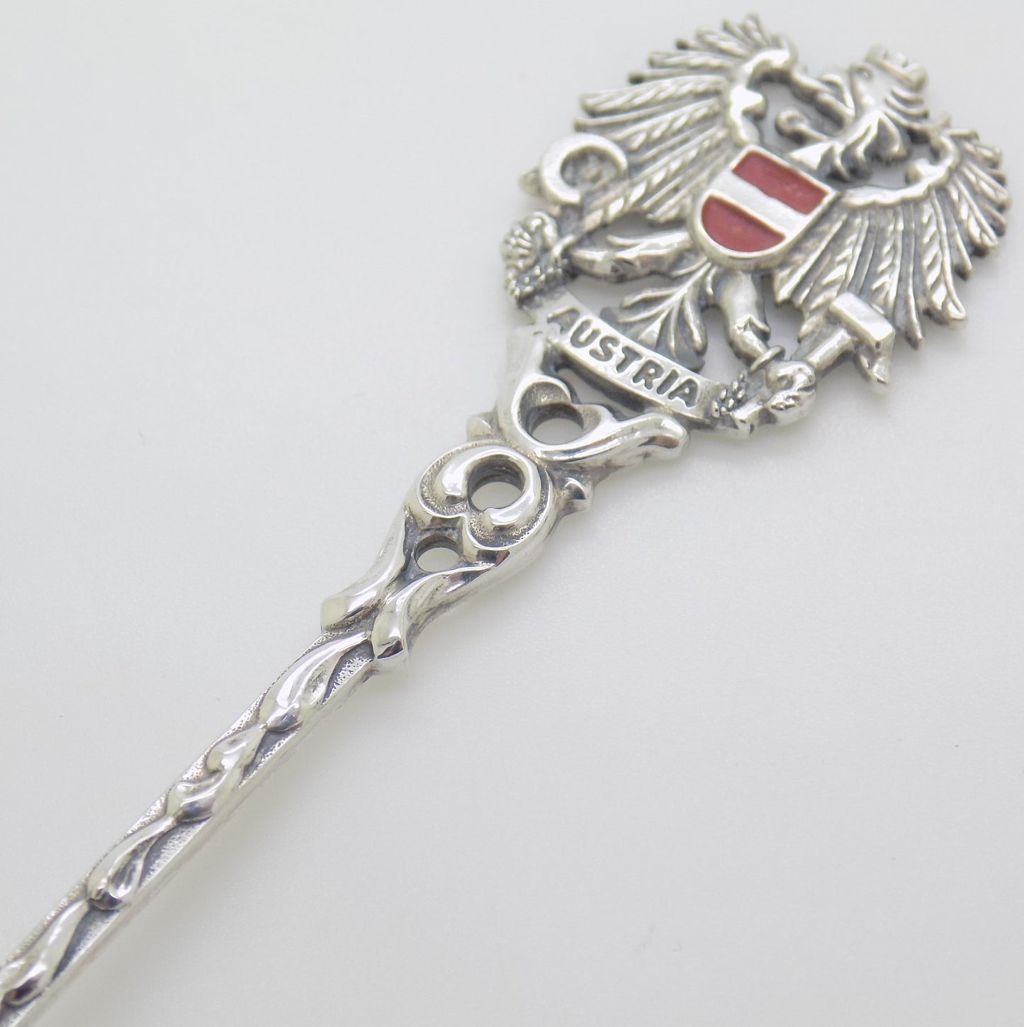 Vintage Genuine Handmade Silver 800 Austria Souvenir Sugar Spoon 1950s/1960s