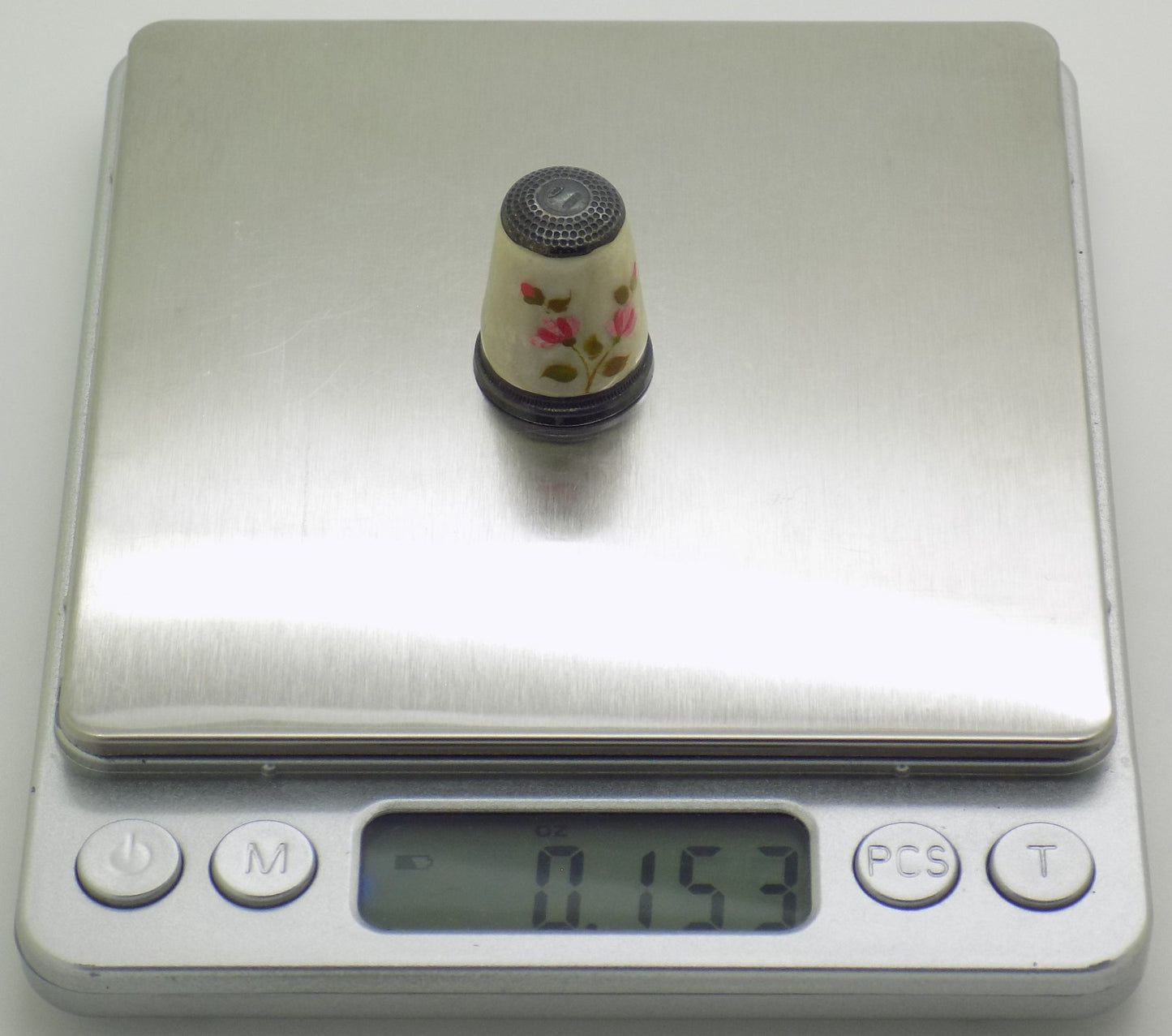 Vintage Italian Handmade Genuine Silver Hand Enameled Thimble Florence Tuscany