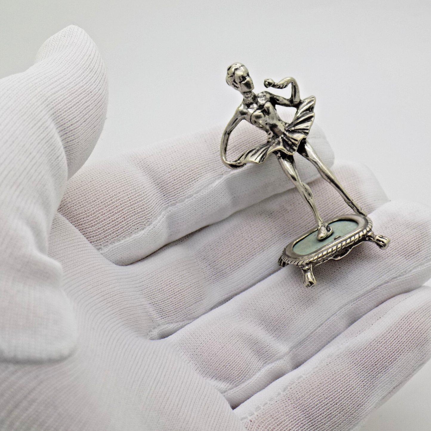 Vintage Italian Silver 800 Ballerina Figurine Miniature 1980s Handcrafted, 17g