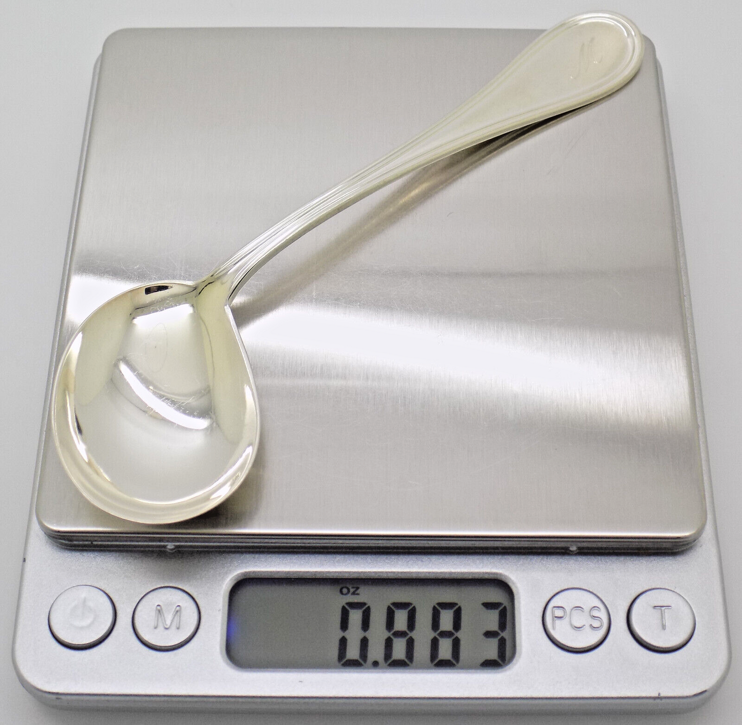 Vintage Italian Handmade Genuine Silver Engraved Full Size Feeding Spoon