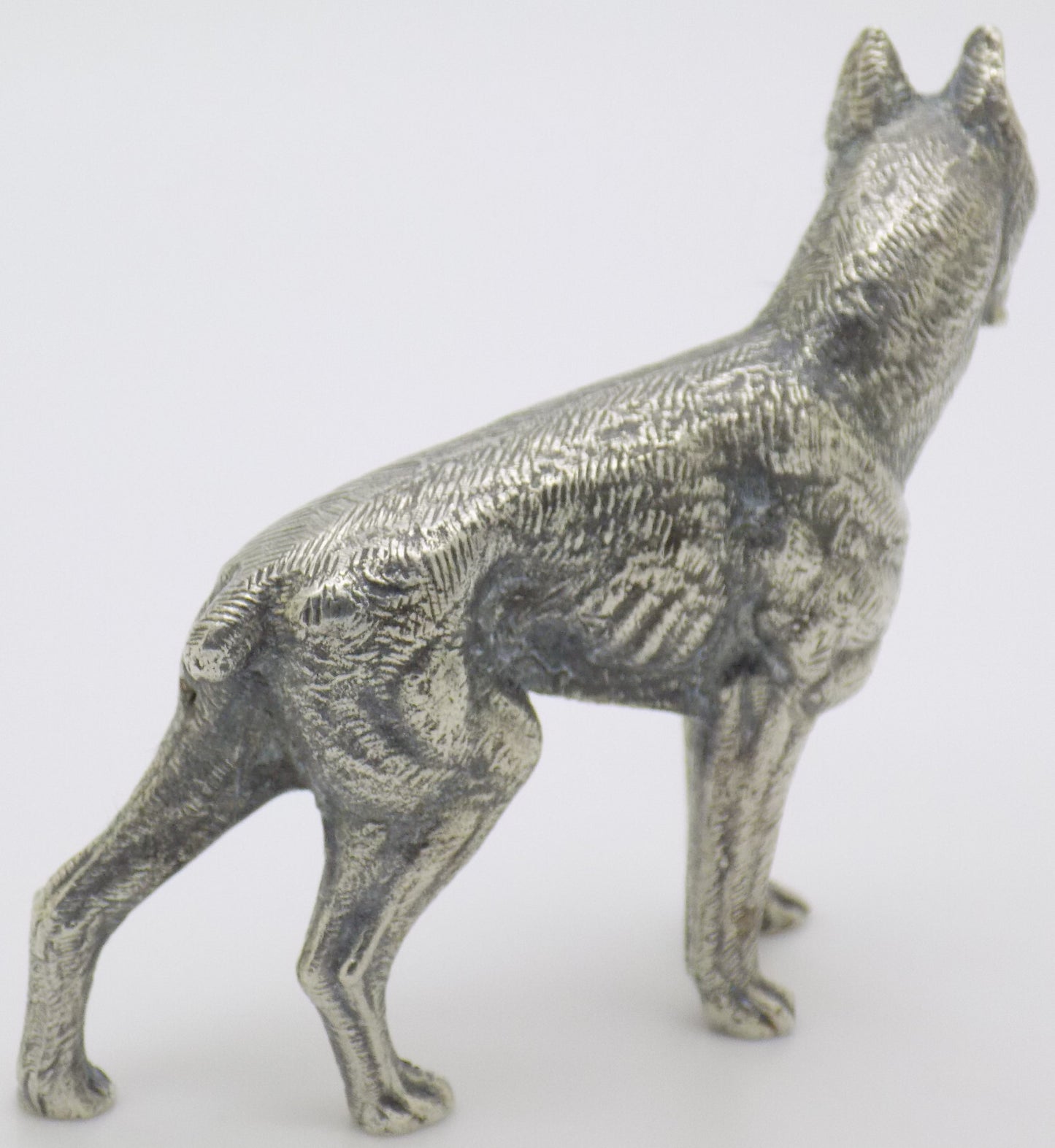 Vintage Italian Handmade Genuine Silver Detailed Bulldog Dog LARGE Figurine