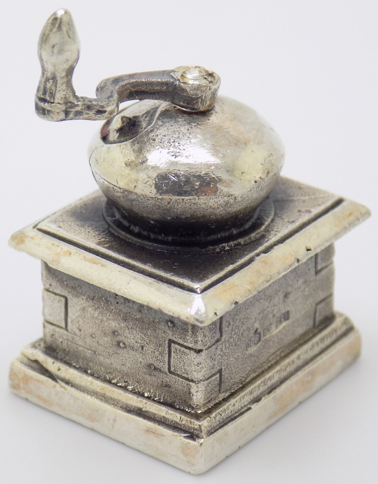Vintage Italian Handmade Genuine Silver Raspini Grinder Dollhouse Miniature
