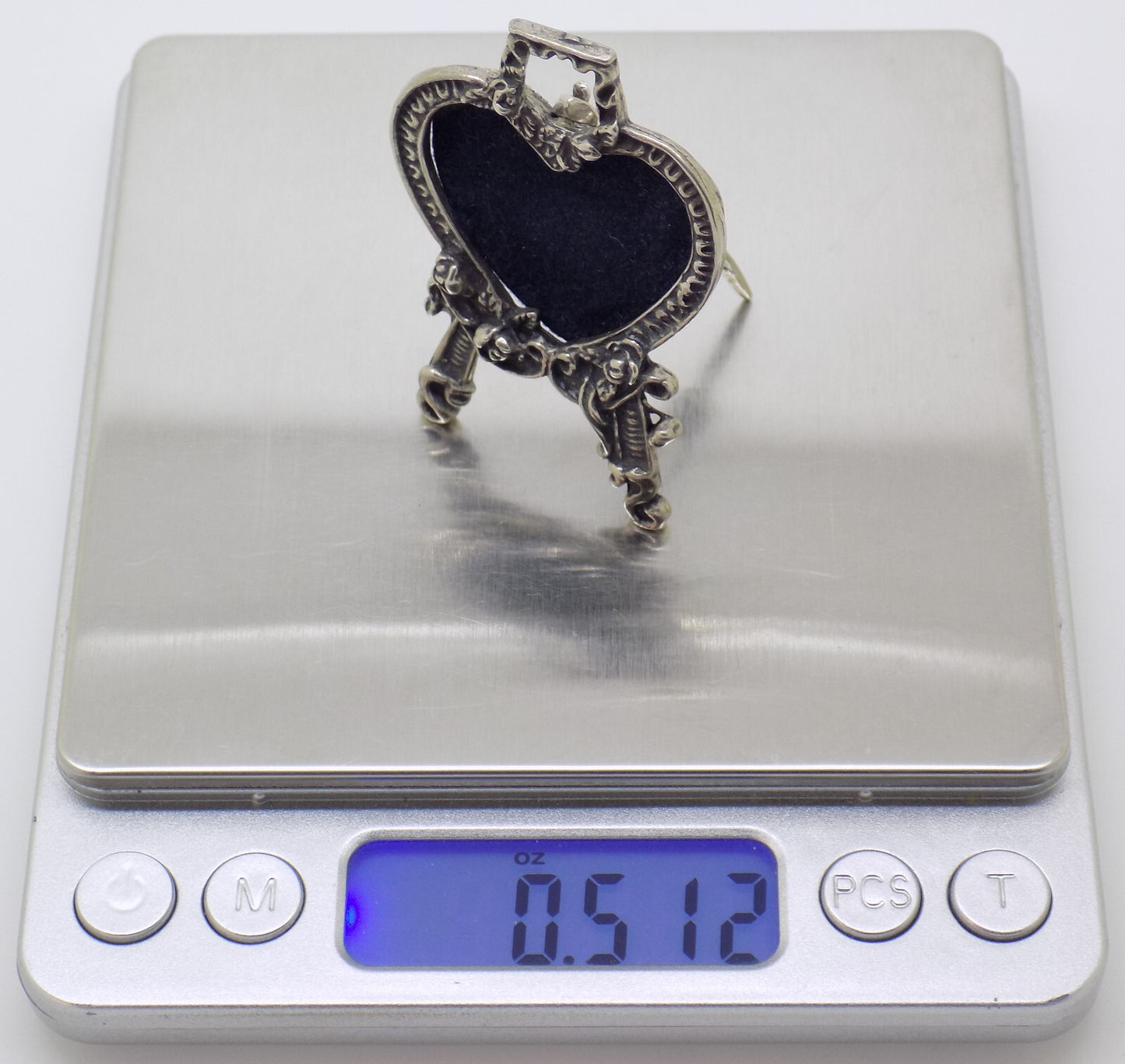 Vintage Italian Handmade Genuine Silver Heart Shaped Dollhouse Mini Frame