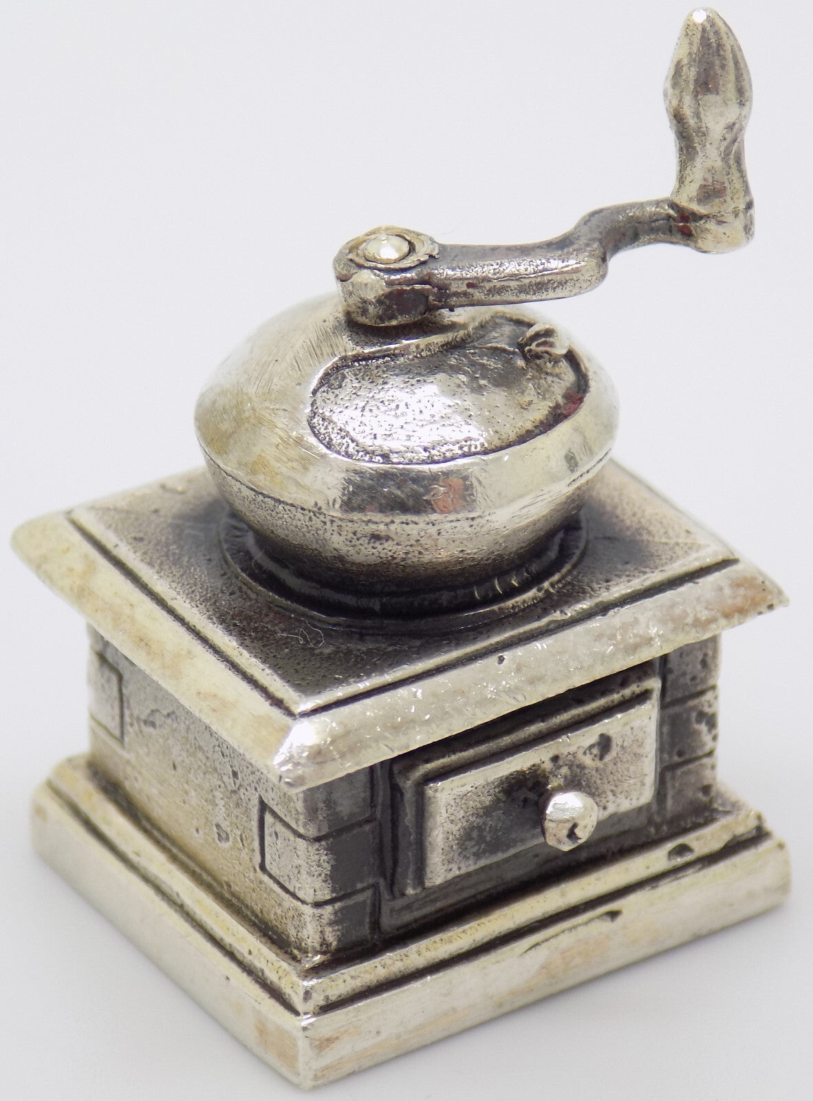 Vintage Italian Handmade Genuine Silver Raspini Grinder Dollhouse Miniature