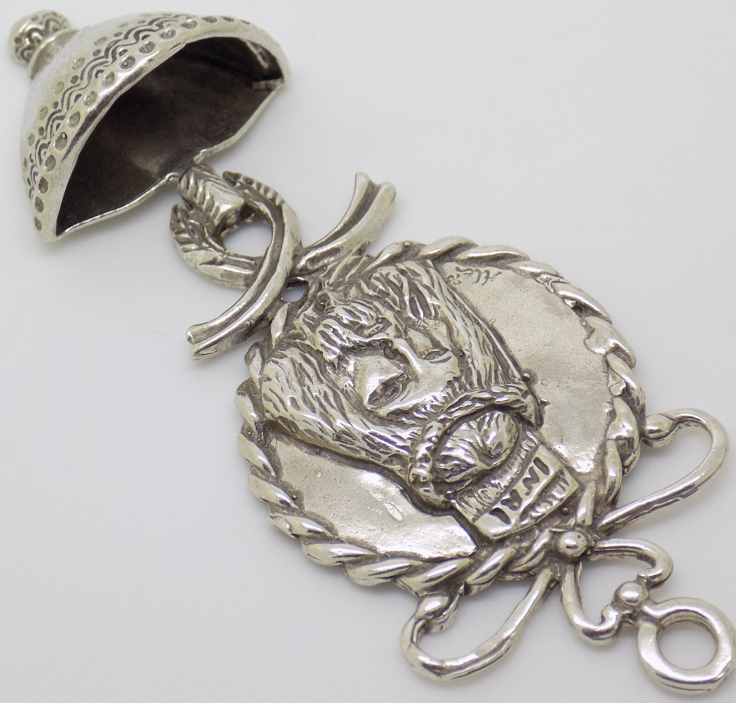 Vintage Italian Handmade Genuine Silver Jesus Christ Mini Holy Water Fountain