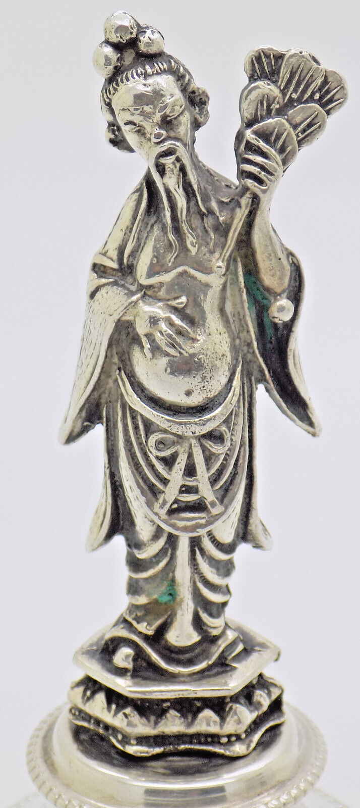 Vintage Italian Handmade Genuine Silver Chinese Sage Immortal Statue Figurine