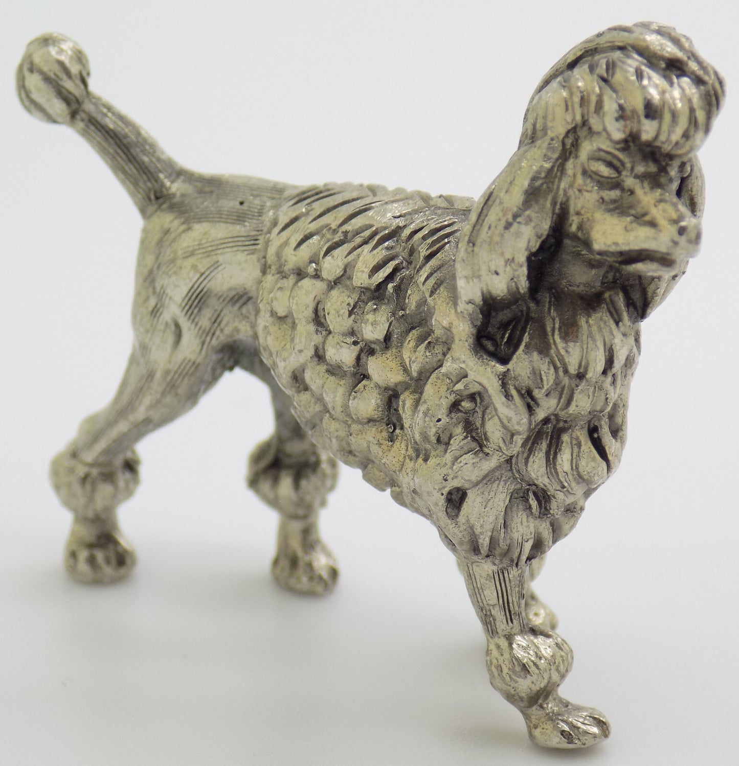 Vintage Italian Handmade Genuine Silver .800 RARE Poodle Dog Heavy Figurine