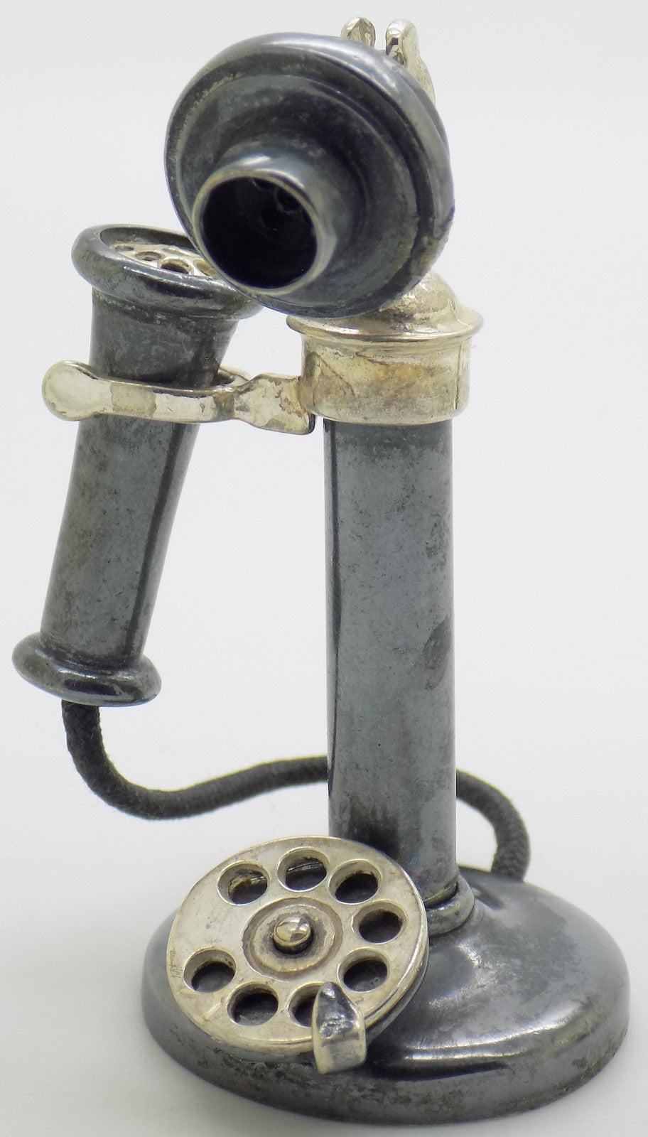 Vintage Italian Handmade Sterling Silver 925 RARE Old Phone Figurine, Florence