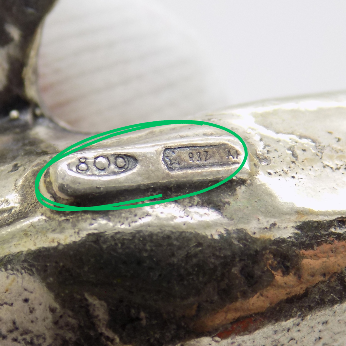 Vintage Italian Silver Seal Figurine Arezzo Tuscany 1970s 1980s Rare Design