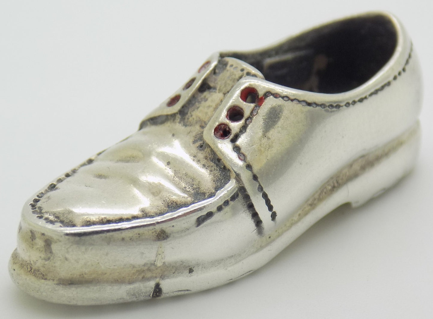 Vintage Italian Handmade Genuine Silver 800 Men’s Shoe Dollhouse Miniature