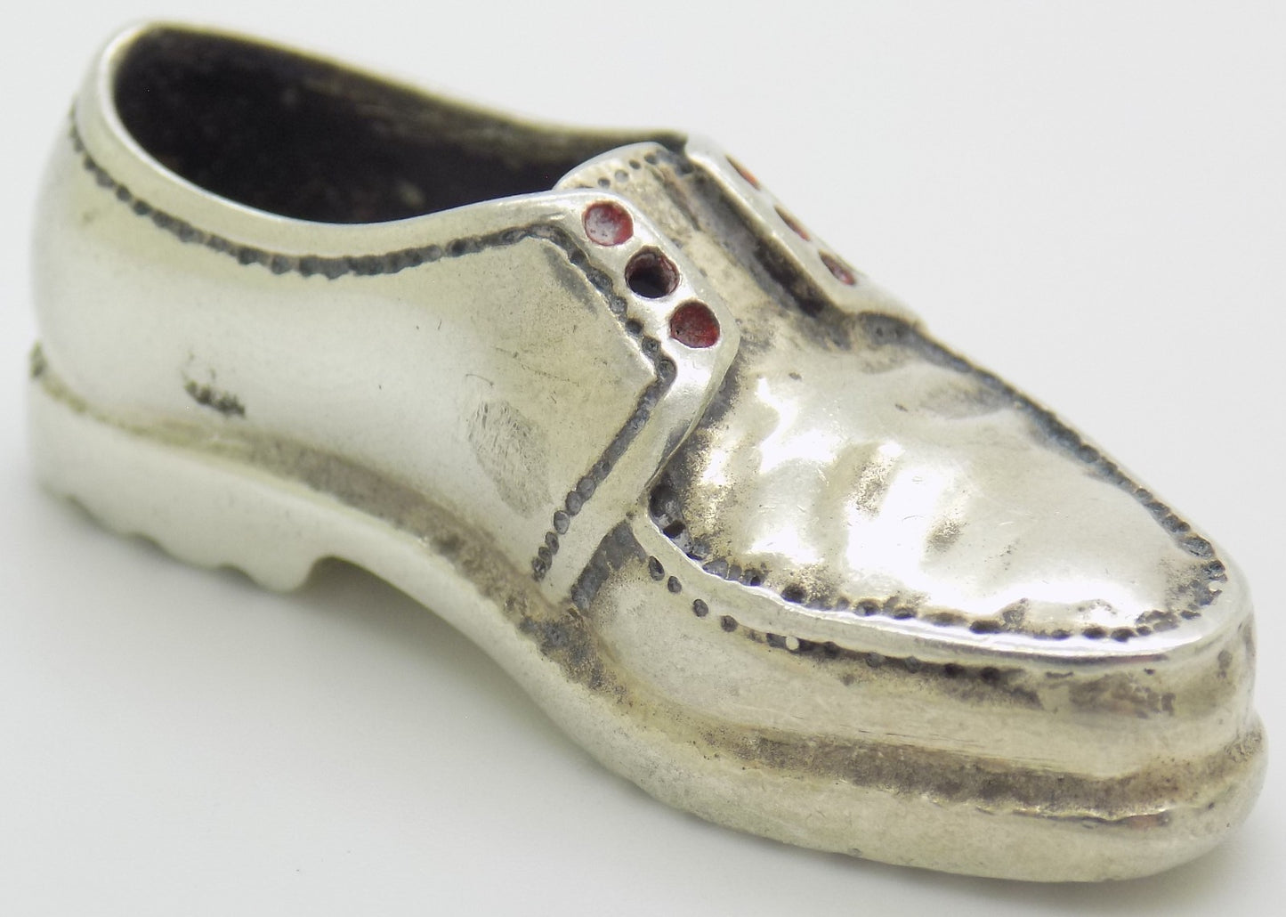 Vintage Italian Handmade Genuine Silver 800 Men’s Shoe Dollhouse Miniature