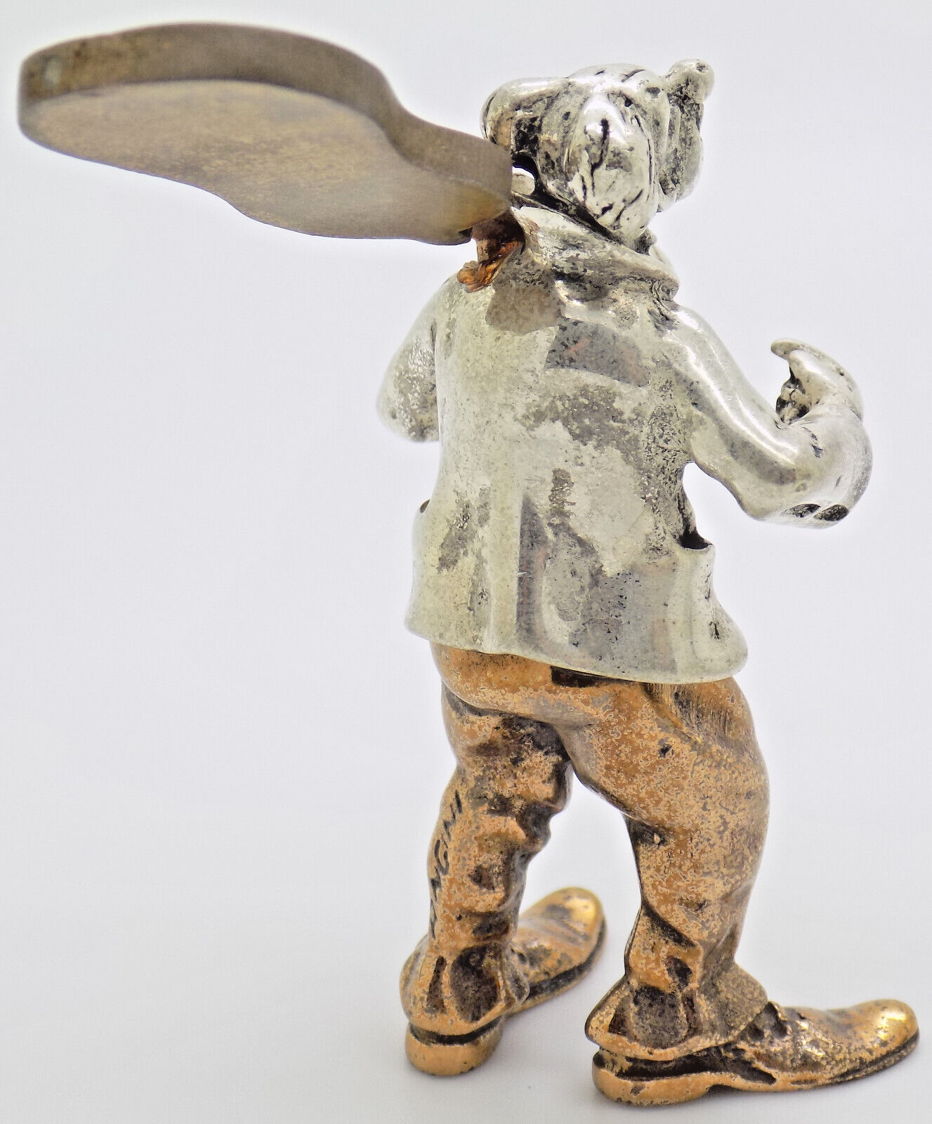 Vintage Italian Handmade Genuine Silver & Brass ANGINI Guitarist Clown Figurine