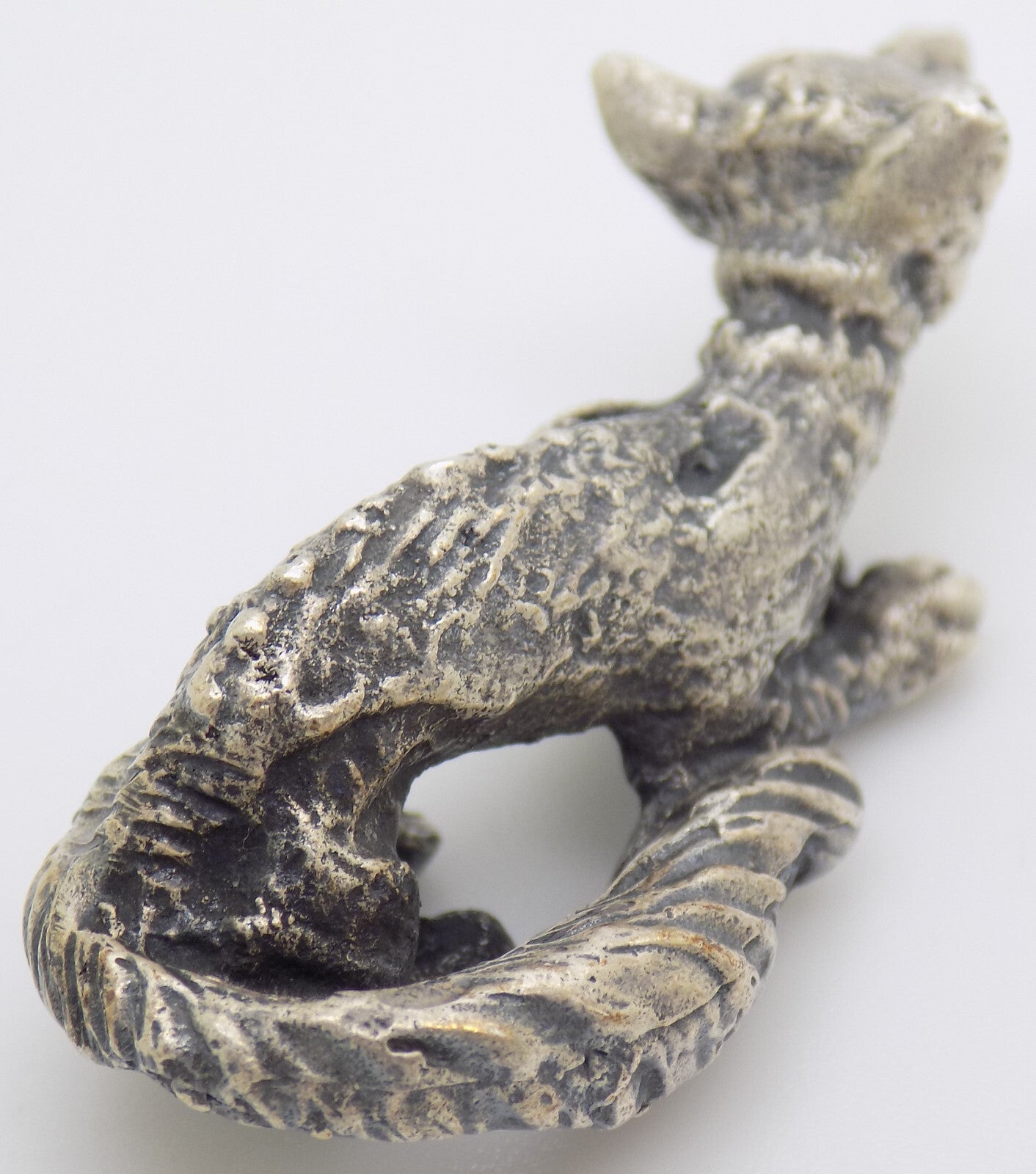 Vintage Italian Handmade Genuine Silver .800 Weasel Rare Figurine Miniature