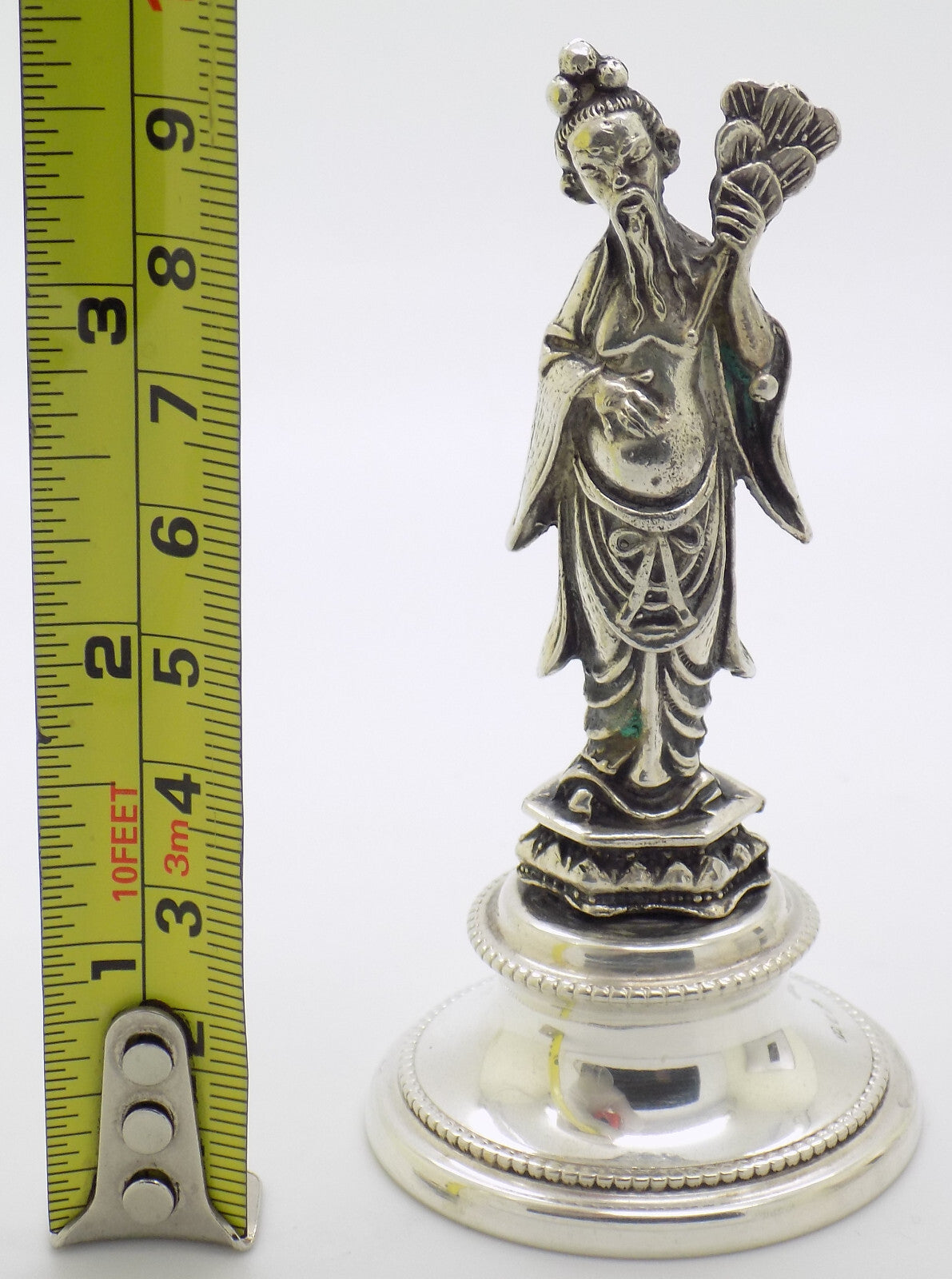 Vintage Italian Handmade Genuine Silver Chinese Sage Immortal Statue Figurine