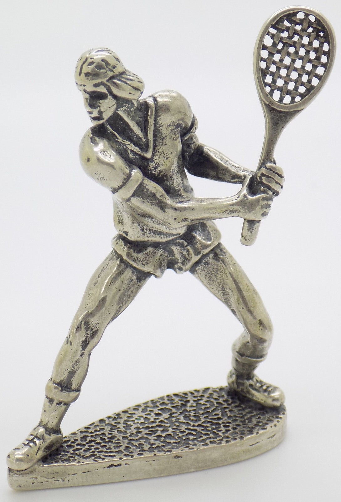 Vintage Italian Handmade Genuine Silver .800 RARE & Large Tennis Player Figurine