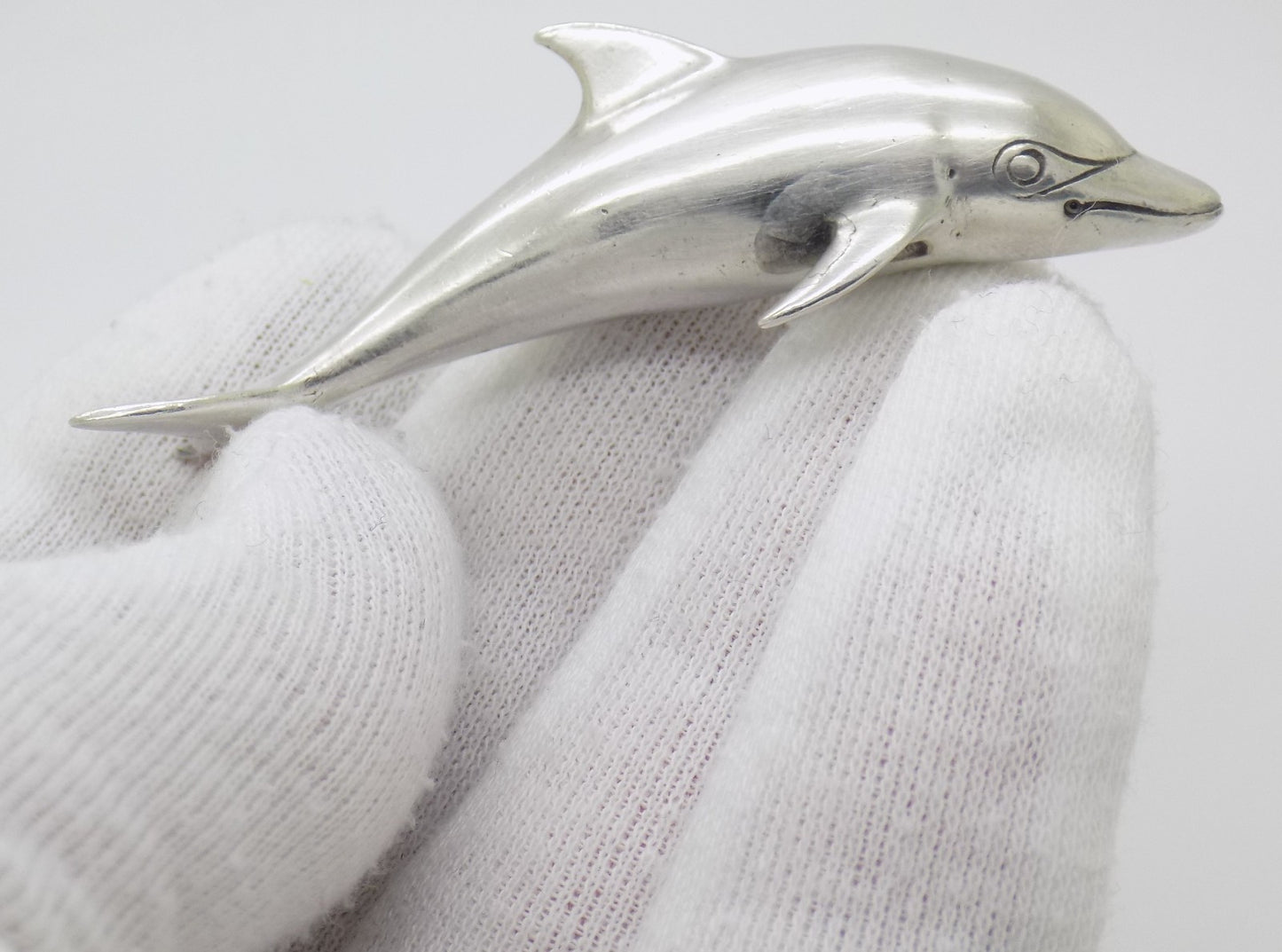 Vintage Italian Handmade Silver 800 Dolphin Large Detailed Sealife Figurine