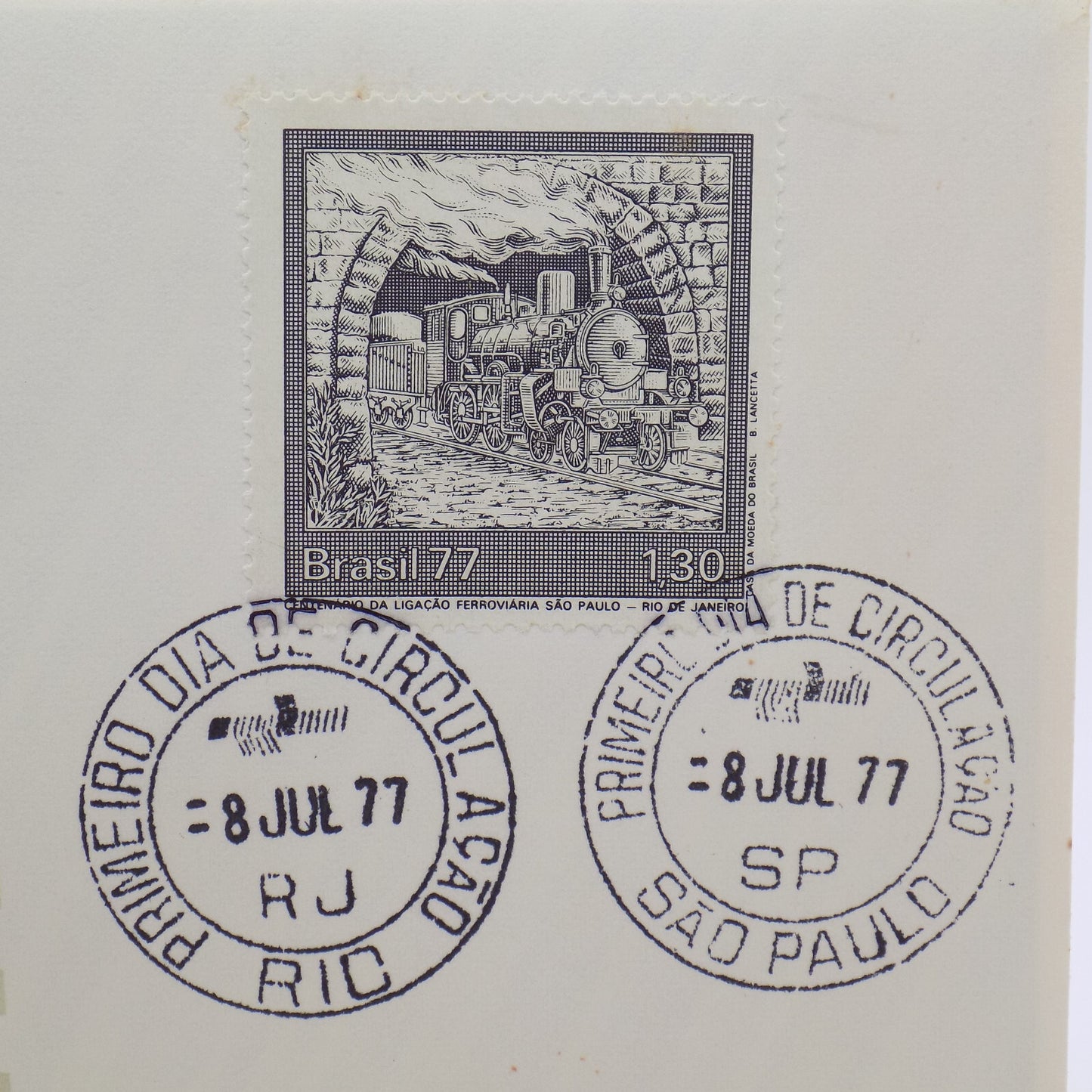 1977 Int'l Society of Postmasters Rio de Janeiro - São Paulo Railro Silver Medal