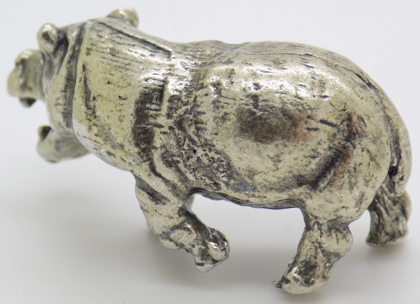 Vintage Italian Handmade Genuine Silver .800 Hippopotamus Detailed Figurine