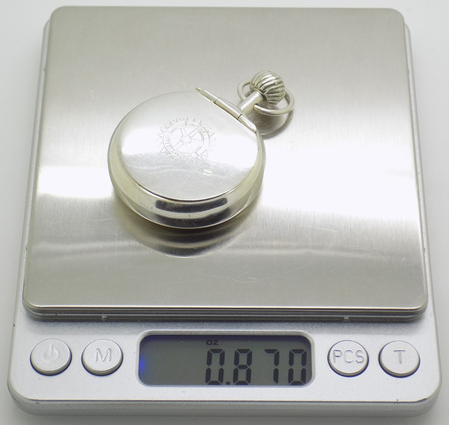 Vintage Handmade Italian 800 Silver Rotary International Club Pill Snuff Box