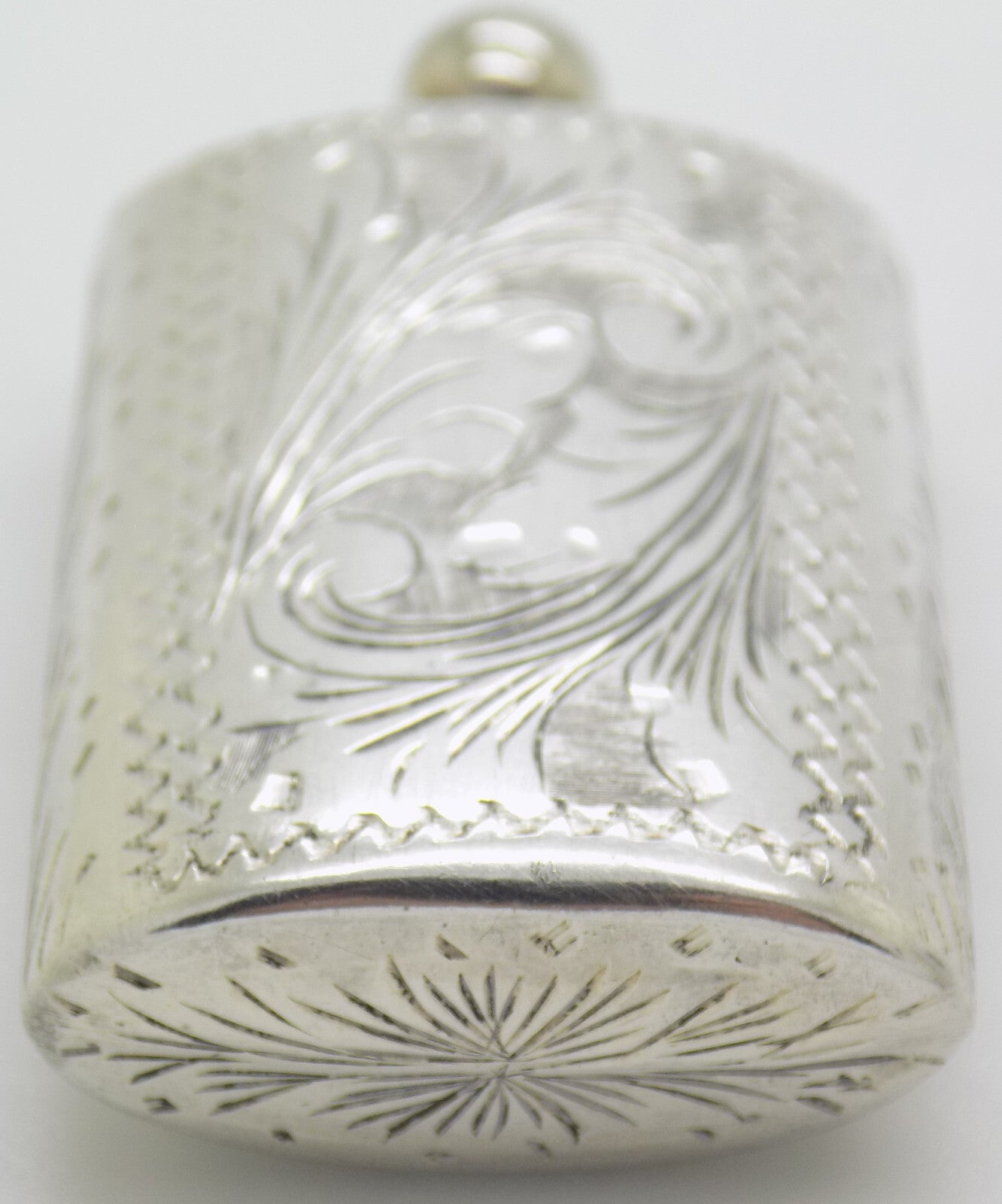 Vintage Italian Handmade Genuine Silver .800 Chiseled Perfume Purse Bottle