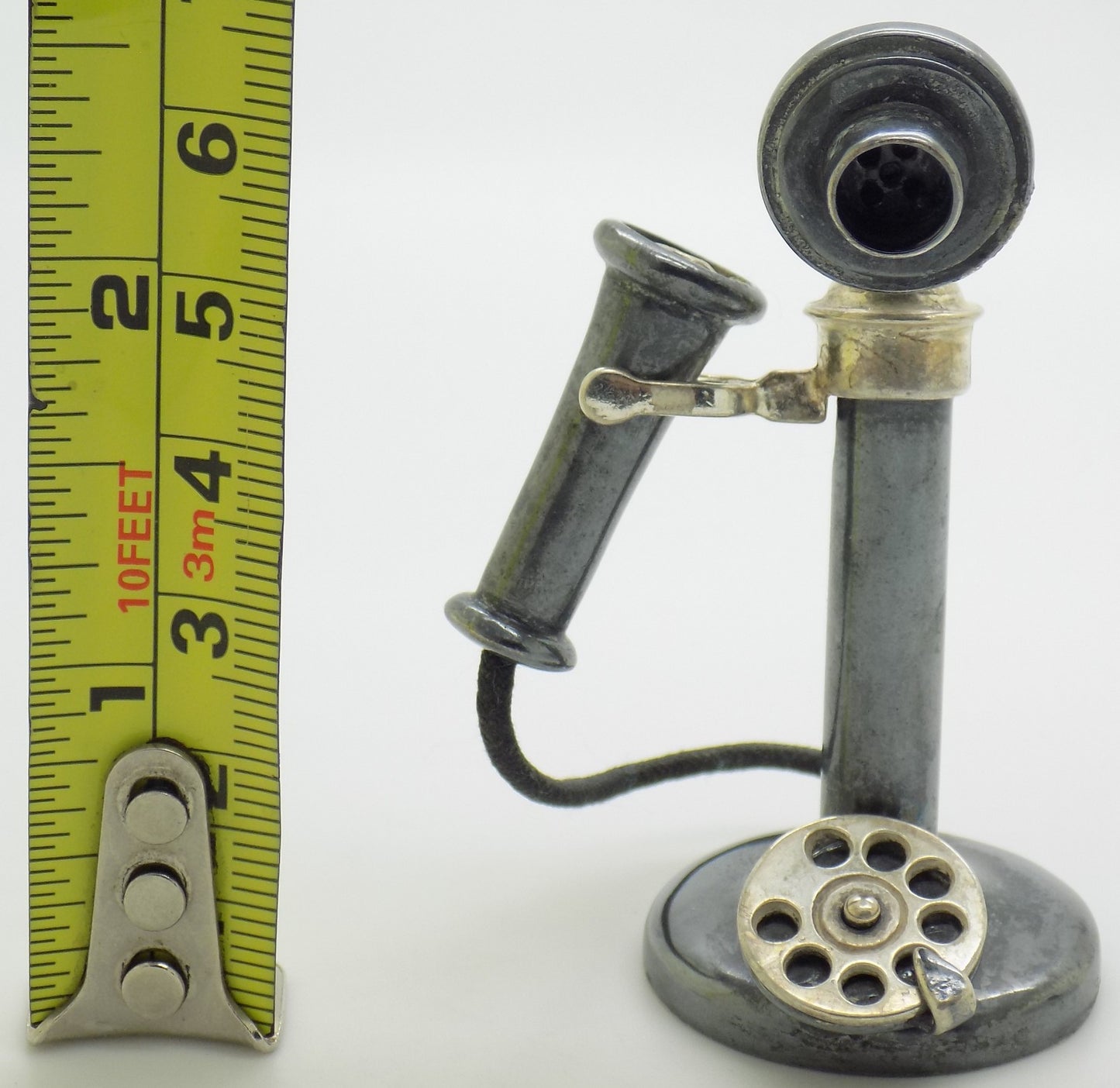 Vintage Italian Handmade Sterling Silver 925 RARE Old Phone Figurine, Florence