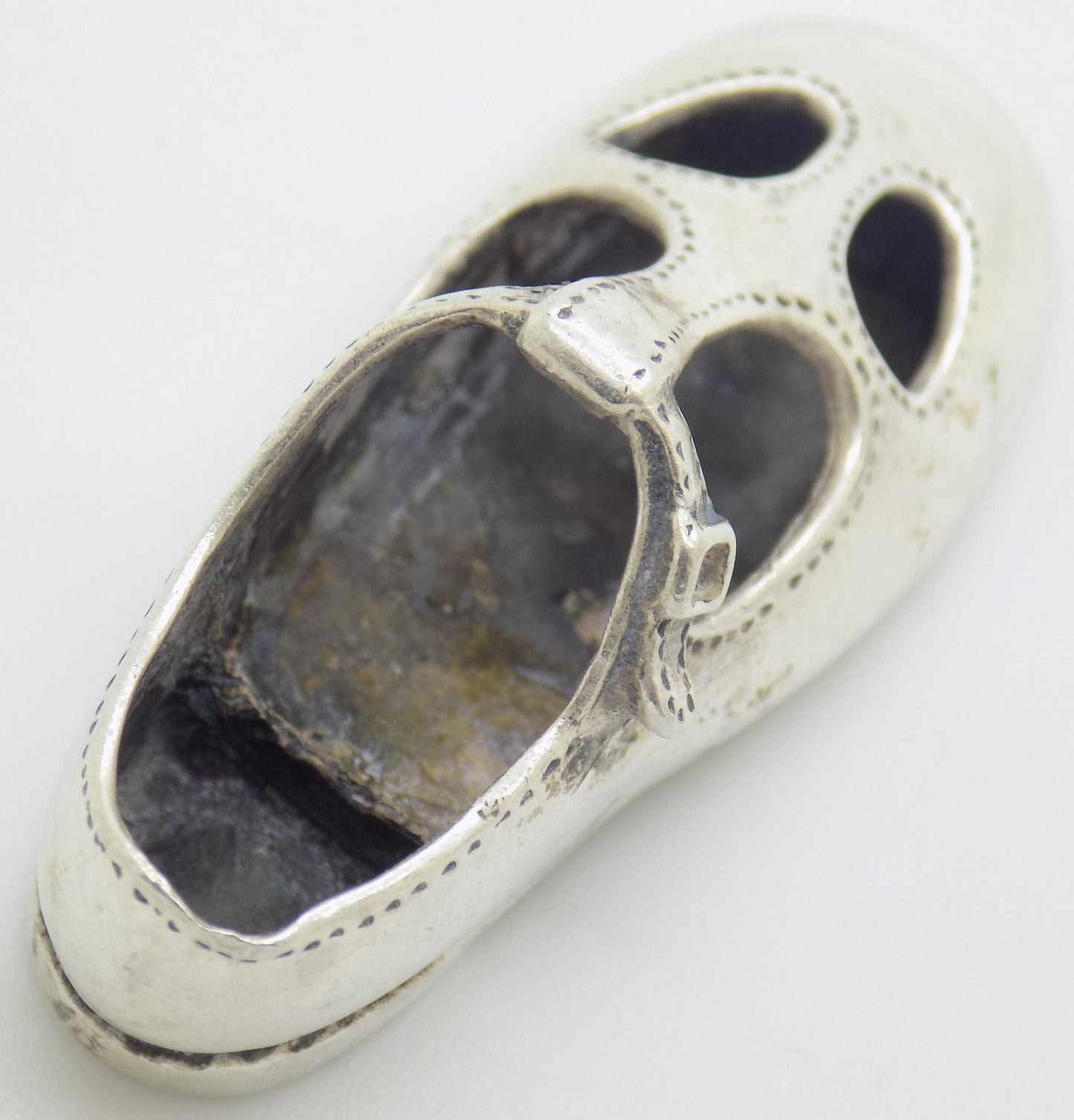 Vintage Italian Sterling Silver Old Times Child Shoe Miniature Handmade 925 Gift