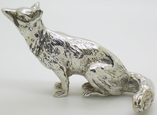 Vintage Italian Handmade Genuine Silver 800 Large Fox Figurine Decorative Gift