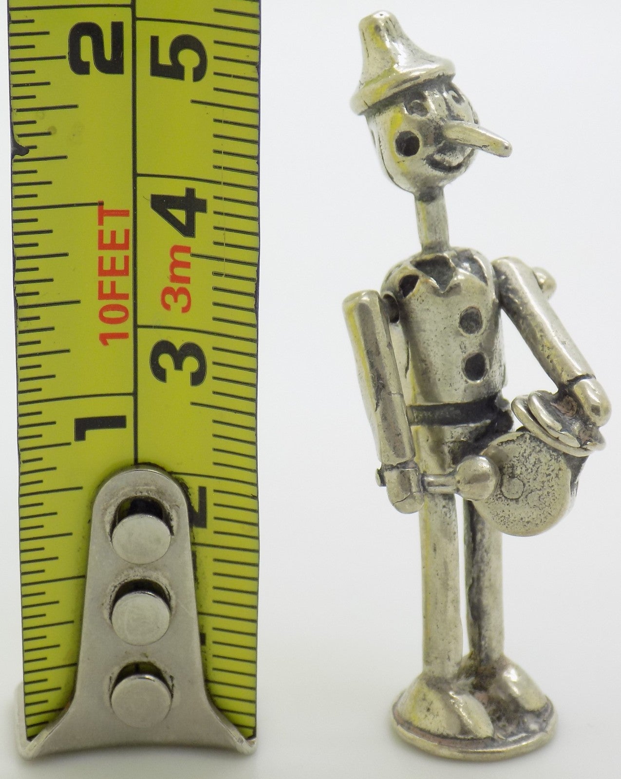 Vintage Handmade Italian Genuine Silver 800 Pinocchio Figurine Miniature