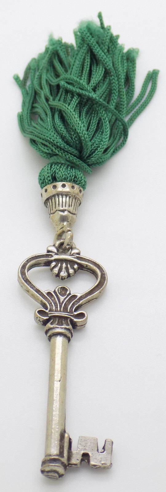 Vintage Italian Handmade Genuine Silver 800 Secret Key Drawer LIFE SIZE & Tassel