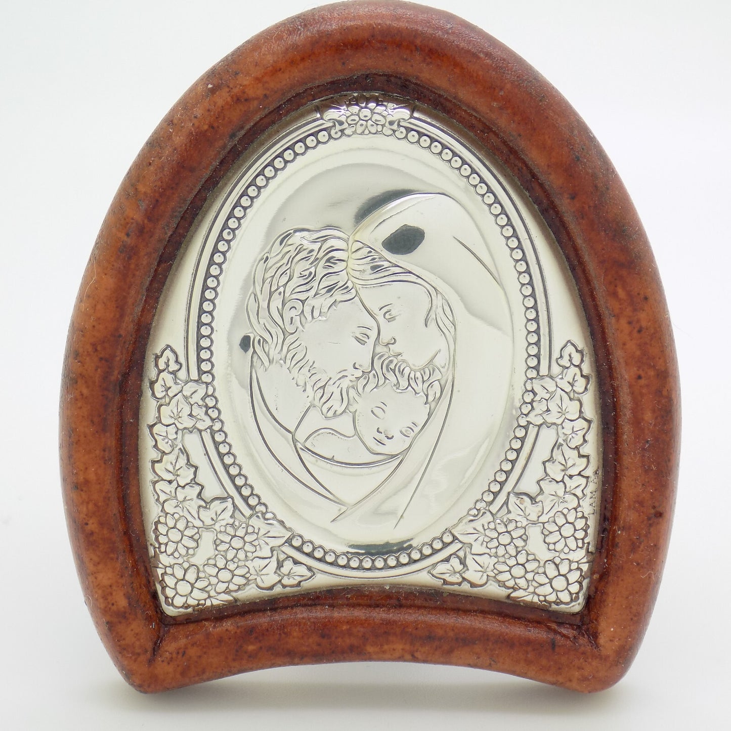 Vintage Italian Handmade Silver Lamina Sheet Holy Family Sacred Icon