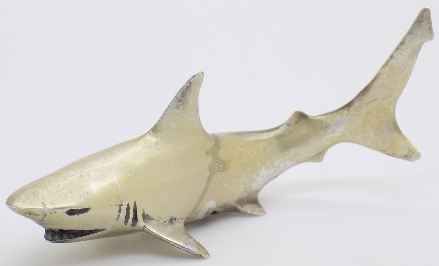 Vintage Italian Handmade Silver 800 Shark Large Detailed Sealife Figurine