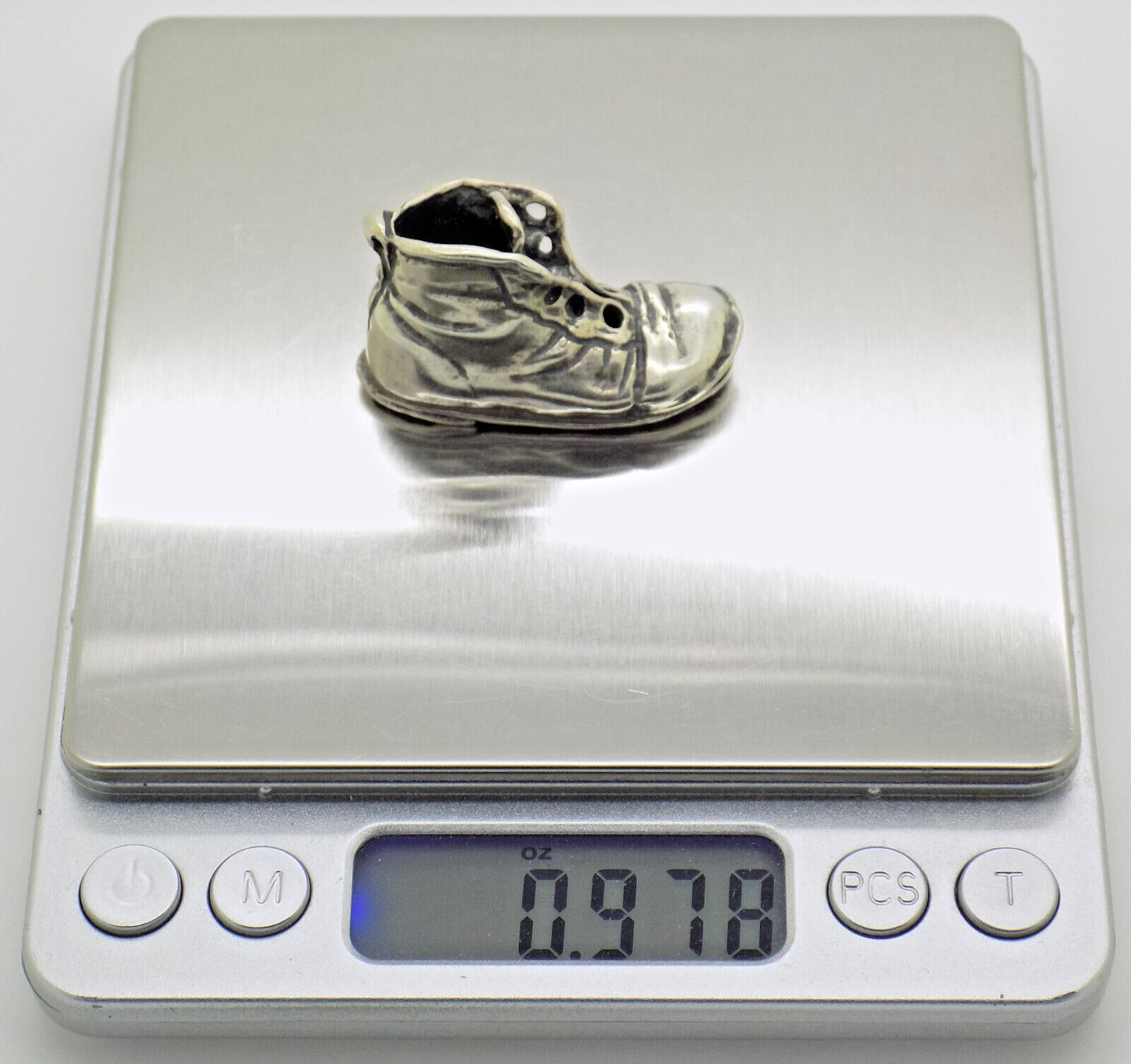 Vintage Italian Handmade Genuine Silver .800 Old Boot RARE Figurine Miniature