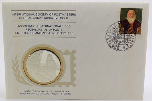 1977 Int'l Society of Postmasters Anniv. Prota Matija Nenadović Silver 925 Medal