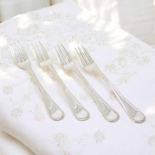 Vintage Italian Handmade Genuine Silver 4 x Dessert / Fromage Cheese Forks