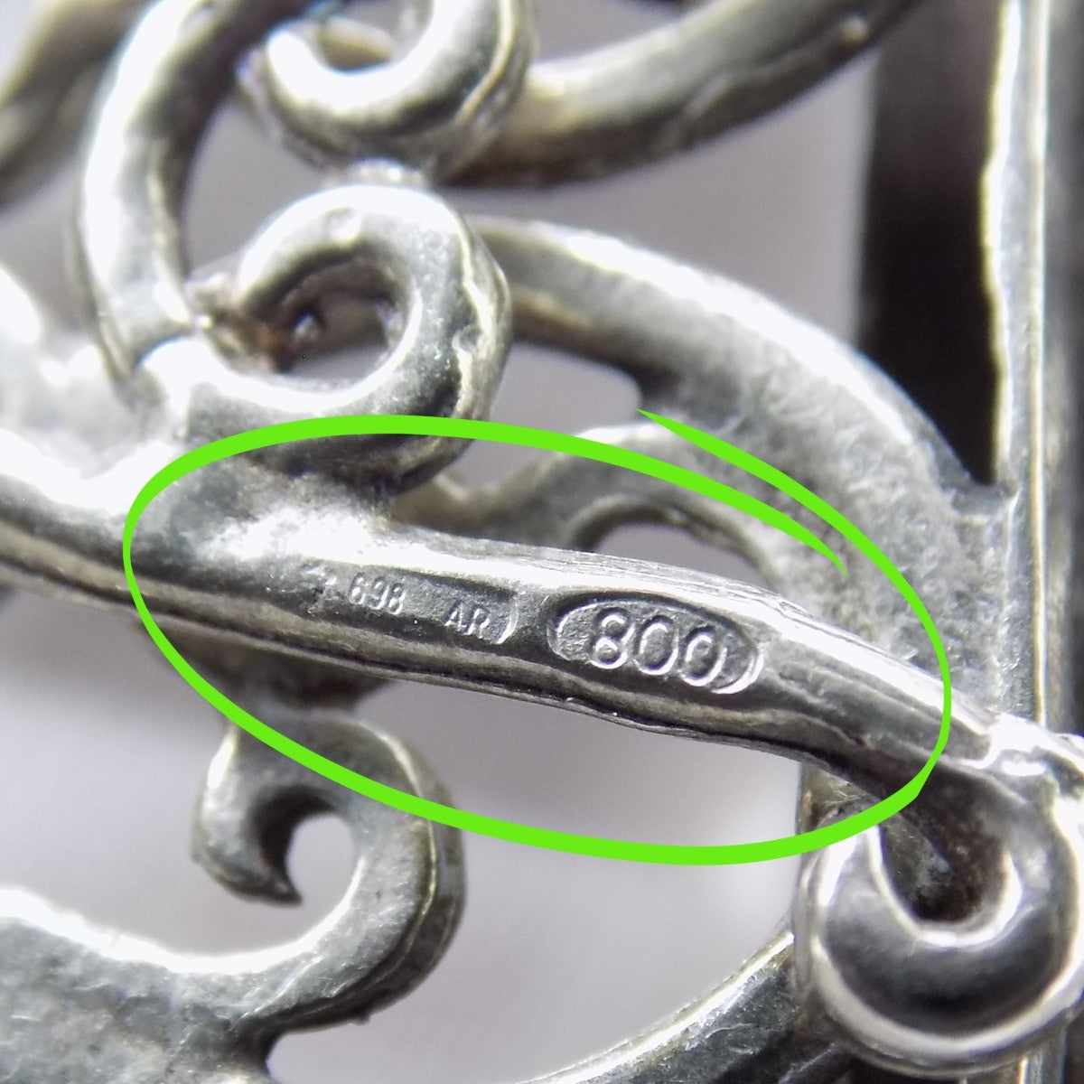 Vintage Italian Handmade Genuine Silver 800 Small Frame Dollhouse Miniature